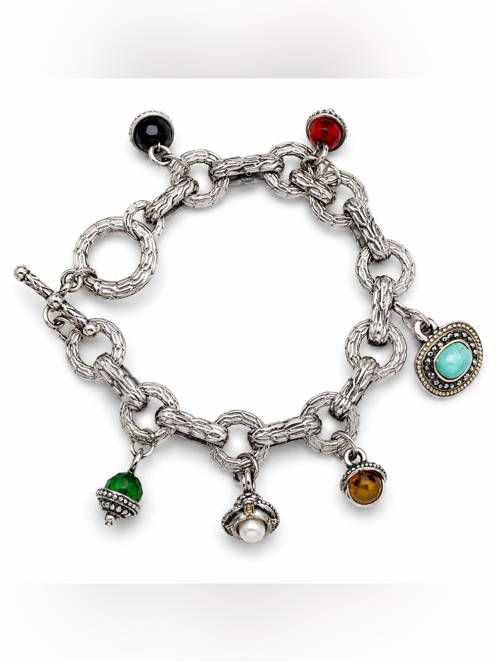 Vintage 90s charm bracelet Silvertone